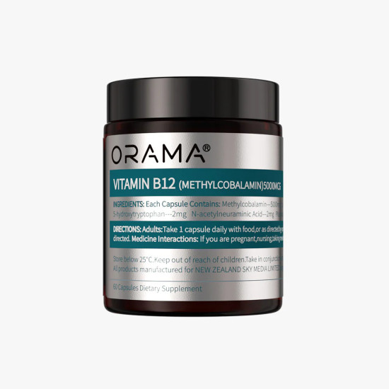 ORAMA Vitamin B12 Methylcobalamin 5000mcg 60 Capsules - High Potency Vitamin B12