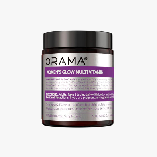 ORAMA Women's Glow Multi Vitamin 60 Tablets - Small capsule, HUGE glow
