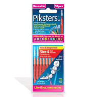 Piksters Interdental Toothbrushes - Size 4 Red (10 brushes per pack) Piksters Interdental Toothbrushes - Size 4 Red (10 brushes per pack)