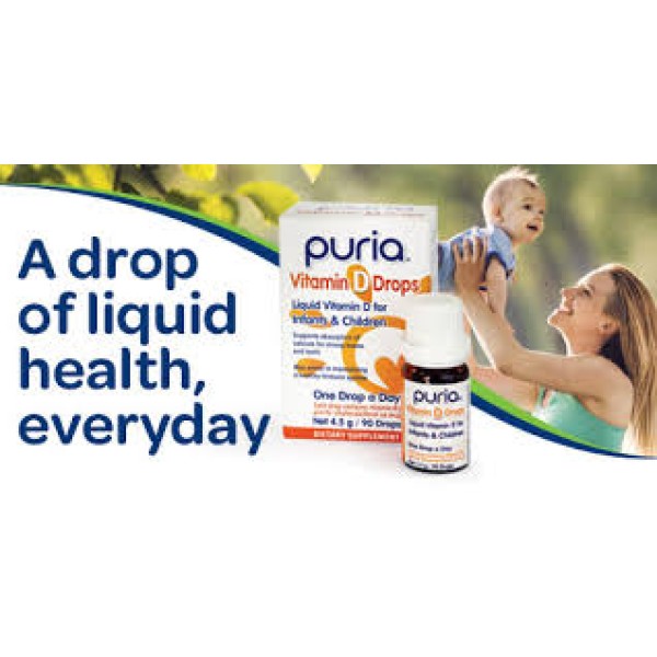 Puria Vitamin D Drops for Infants & Children 90 Drops