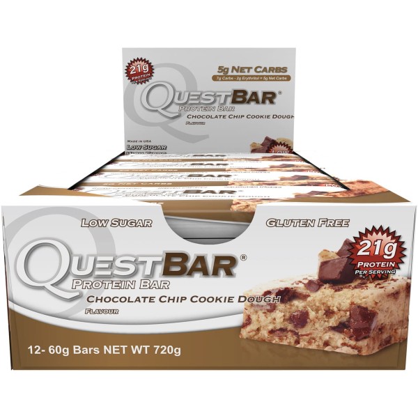 Quest Protein Bar (12 per box) - Chocolate Chip Cookie Dough