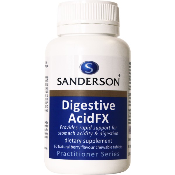 Sanderson Digestive AcidFX Mixed Berry Flavour Chewable 60 Tablets