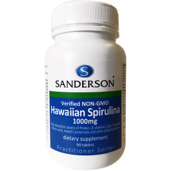 Sanderson Hawaiian Spirulina 1000mg Verified Non-GMO 90 Tablets Sanderson Hawaiian Spirulina 1000mg Verified Non-GMO 90 Tablets