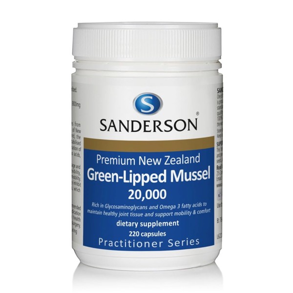 Sanderson Premium New Zealand Green-Lipped Mussel 20,000mg 220 Capsules