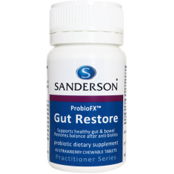 Sanderson ProbioFX Gut Restore Strawberry Chewable 40 Tablets Sanderson ProbioFX Gut Restore Strawberry Chewable 40 Tablets