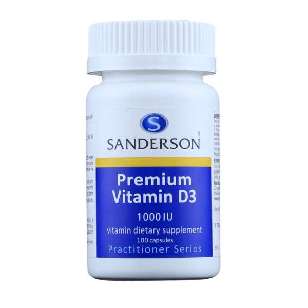 Sanderson Vitamin D3 1000iu in Rice Bran Oil Soy Free 100 Capsules