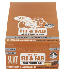 Slim Secrets Fit & Fab Chocolate Peanut & Caramel Fudge Bar 28g Box Of 12 Slim Secrets Fit & Fab Chocolate Peanut & Caramel Fudge Bar 28g Box Of 12