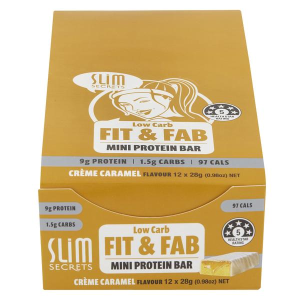 Slim Secrets Fit & Fab Creme Caramel Bar 28g Box Of 12