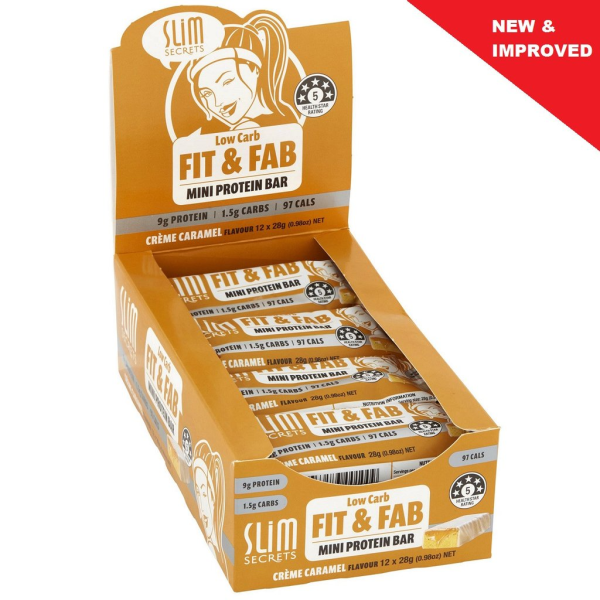 Slim Secrets Fit & Fab Creme Caramel Bar 28g Box Of 12