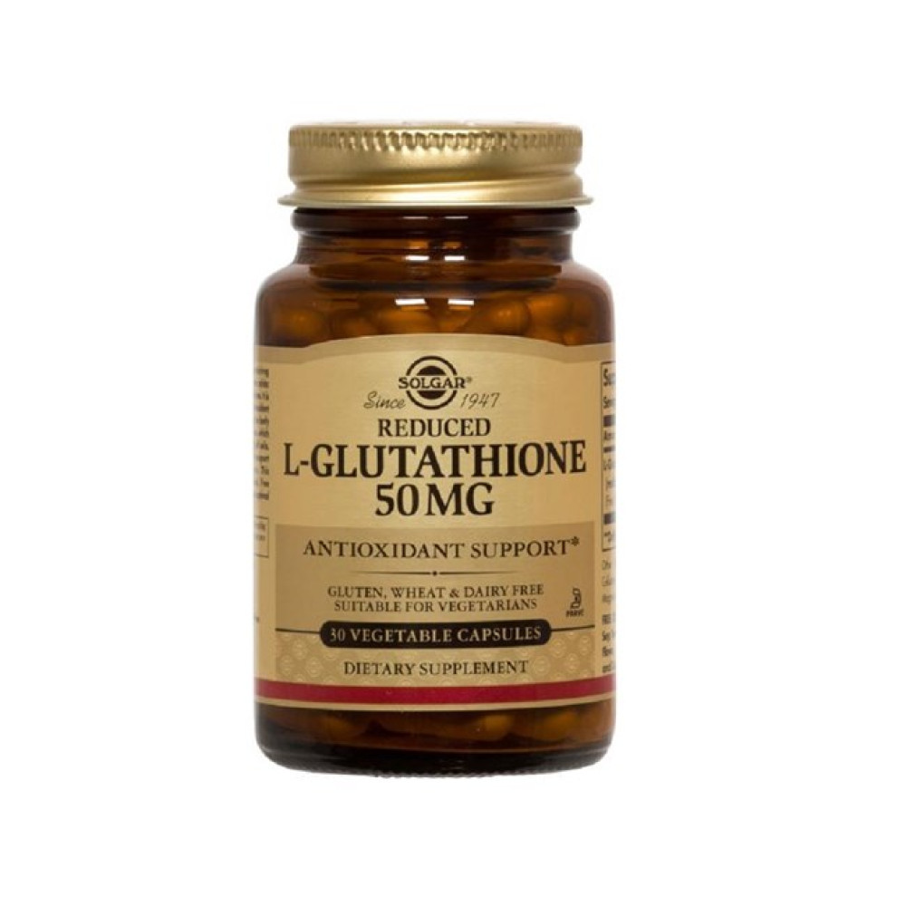 Solgar L-Glutathione Reduced 50mg Capsules | HealthPorter NZ