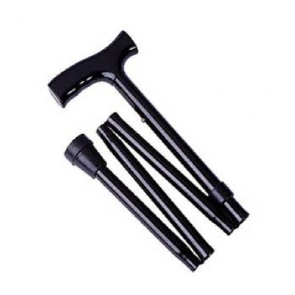 Surgical Basics Aluminium Foldable & Adjustable Walking Stick Black 82-92cm