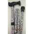 Surgical Basics Aluminium Foldable & Adjustable Walking Stick White Floral 81-89cm
