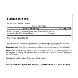 Swanson Sulforaphane Broccoli Sprout Extract 400mcg 60 Capsules