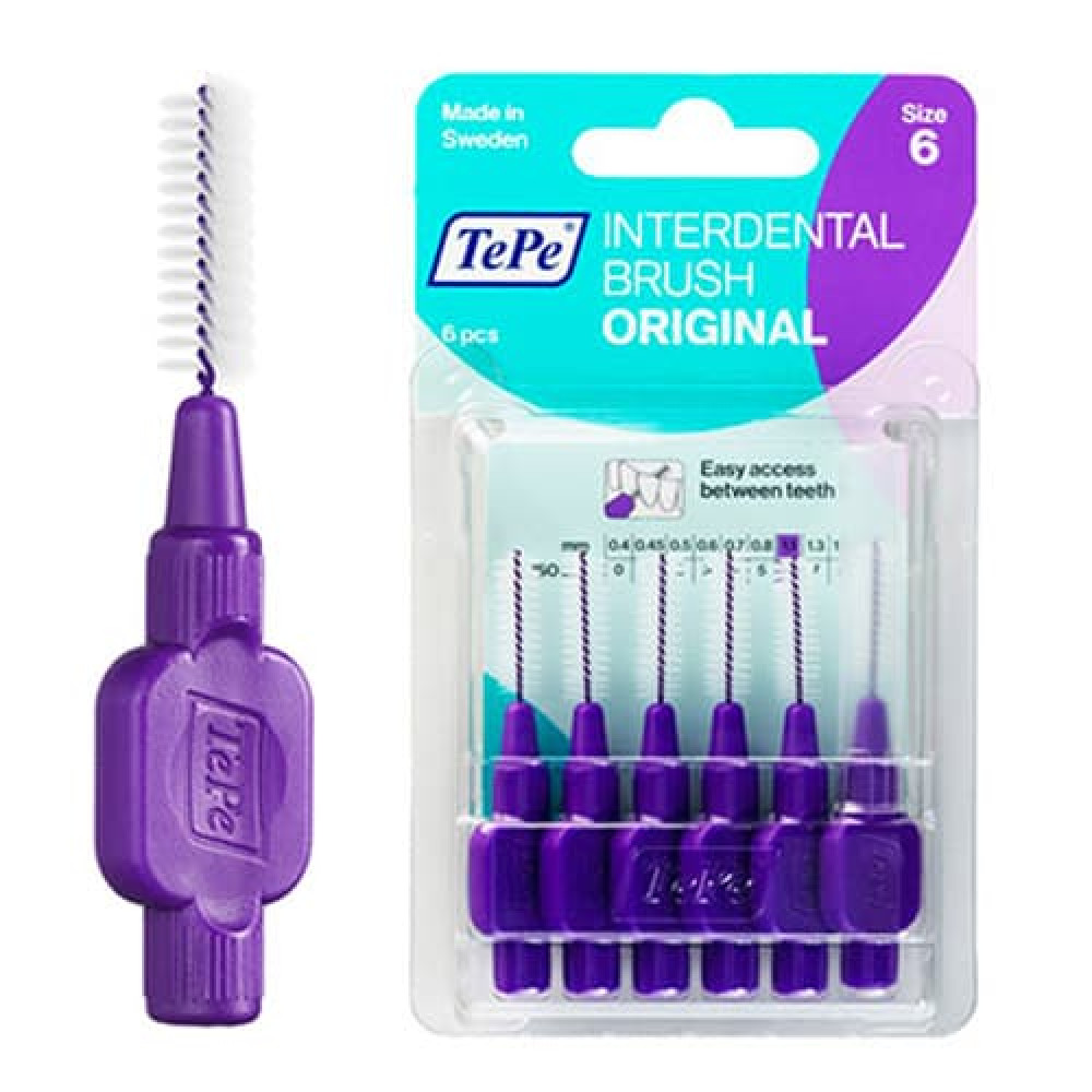 TePe Interdental Toothbrushes Size 6 Purple (6 brushes per