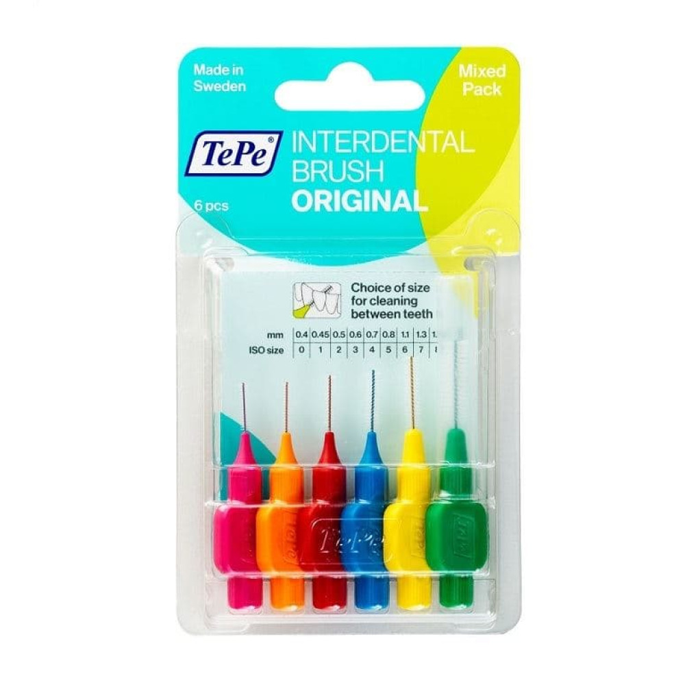 TePe Interdental Toothbrushes Mixed Sizes (6 brushes per