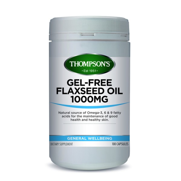 Thompson's Flax Seed Oil 1000mg Gel Free 100 Capsules