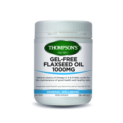Thompson's Flax Seed Oil 1000mg Gel Free 200 Capsules Thompson's Flax Seed Oil 1000mg Gel Free 200 Capsules