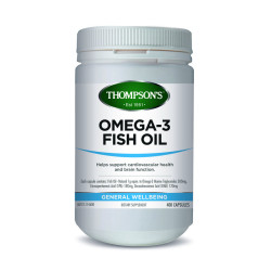 Thompson's Omega 3 Fish Oil 1000mg 400 Capsules  Thompson's Omega 3 Fish Oil 1000mg 400 Capsules