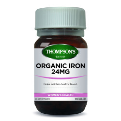 Thompson's Organic Iron 24mg 30 Tablets Thompson's Organic Iron 24mg 30 Tablets