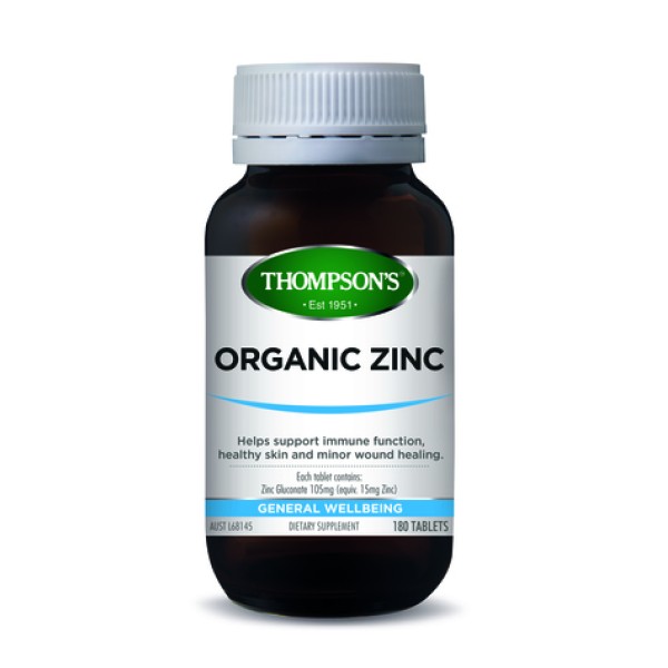 Thompson's Organic Zinc 180 Tablets 