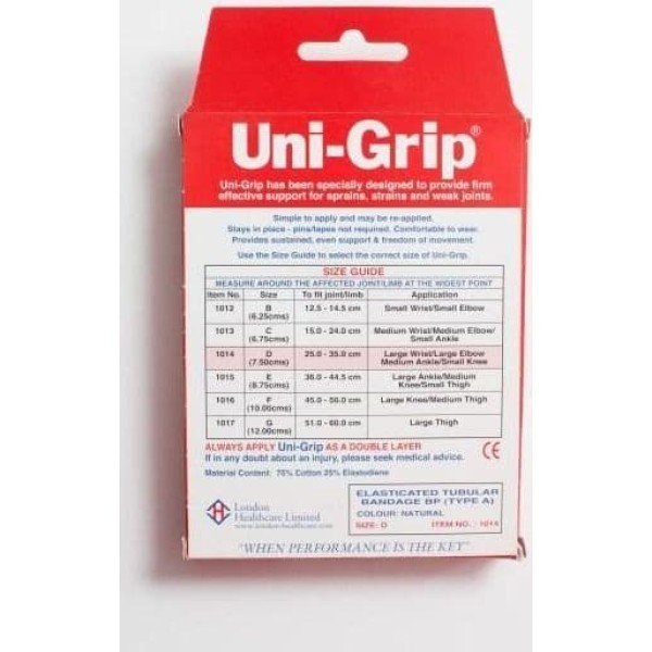 Uni Grip Elasticated Tubular Support Bandage Size B
