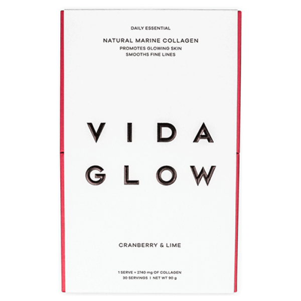 Vida Glow Natural Marine Collagen Cranberry and Lime 30 x 3g Sachets