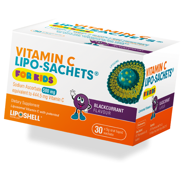 Vitamin C Lipo Sachets for Kids Blackcurrant Flavour