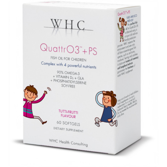 WHC QuattrO3 + PS Omega 3 Fish Oil for Children 60 Softgels